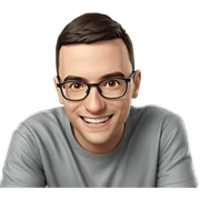 smiling boy with glasses sticker