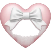 Pastel pink heart with white bow sticker