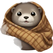 otter cozy in blanket sticker