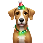 Dog wearing Christmas lights  sticker