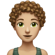 white girl with curly brown hair, freckles, and green eyes  sticker