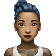 realistic portrait of girl with tattoos sticker