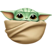 Baby Yoda hiding  sticker