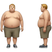 very very obese man sticker