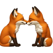 Fox kissing another fox sticker