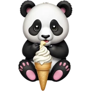 Panda eating ice cream sticker