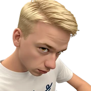 blonde boy in white shirt sticker