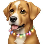 Dog with christmas lights  sticker