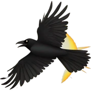 Crow flying in front of the sun sticker