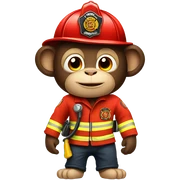 Firefighter Monkey sticker