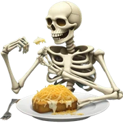 skeleton eating sticker