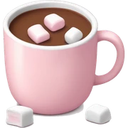 Light Pink mug of hot chocolate with marshmallows  sticker