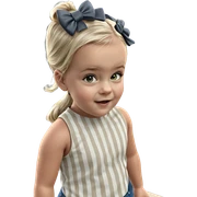 girl with hair bow outdoors sticker