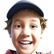 smiling boy in a hat sticker