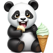 Panda eating ice cream sticker