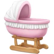 Pink and white baby bassinet  sticker