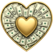 Money heart  sticker