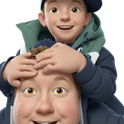 boy with hat smiling sticker