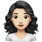 white girl with black hair sticker