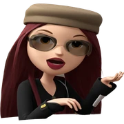 girl with cup and hat sticker