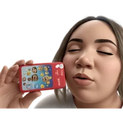 dreamy girl with closed eyes sticker