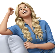 blonde girl on couch sticker