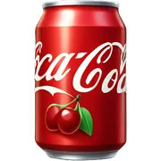 Cherry coca cola can sticker
