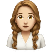 White women with brown hair bowing  sticker