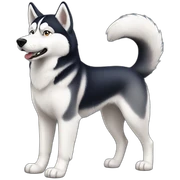 Realistic husky full body sticker