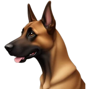 Perro malinois marrón oscuro con orejas levantadas sticker
