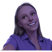smiling girl in collared shirt sticker