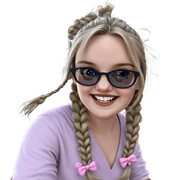 smiling girl with twin braids sticker