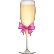 Champagne glass cheers with pink bow sticker