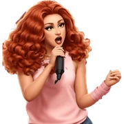 girl singing with microphone sticker
