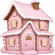 cute pale pink gingerbread house coquette sticker