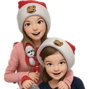 two girls smiling with hats sticker