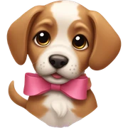 puppy with bow sticker