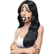girl with black hair jewelry sticker