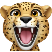 Cheetah with mouth open sticker
