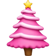 Pink Christmas tree sticker