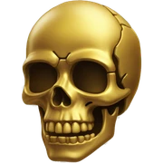 Golden skull sticker