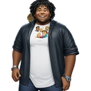 smiling male with open jacket sticker