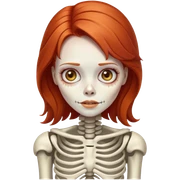 Redhead Skeleton girl sticker