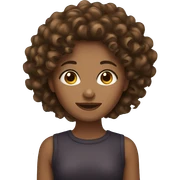 brown curly hair girl sticker