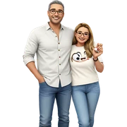 smiling couple outdoors together sticker