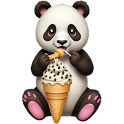 Panda eating ice cream sticker