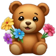 Teddy with flowers  sticker