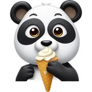 Panda eating ice cream sticker