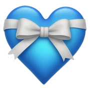 blue heart with bow only one sticker