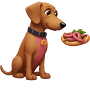Perro salchicha con lazos rosas comiendo manjar  sticker